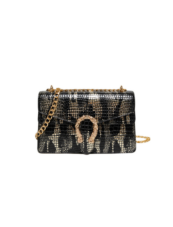 Bolso Efecto Reptil Negro Ref. 1262