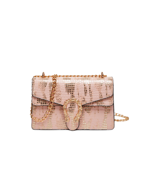 Bolso Efecto Reptil Rosado Ref. 1262