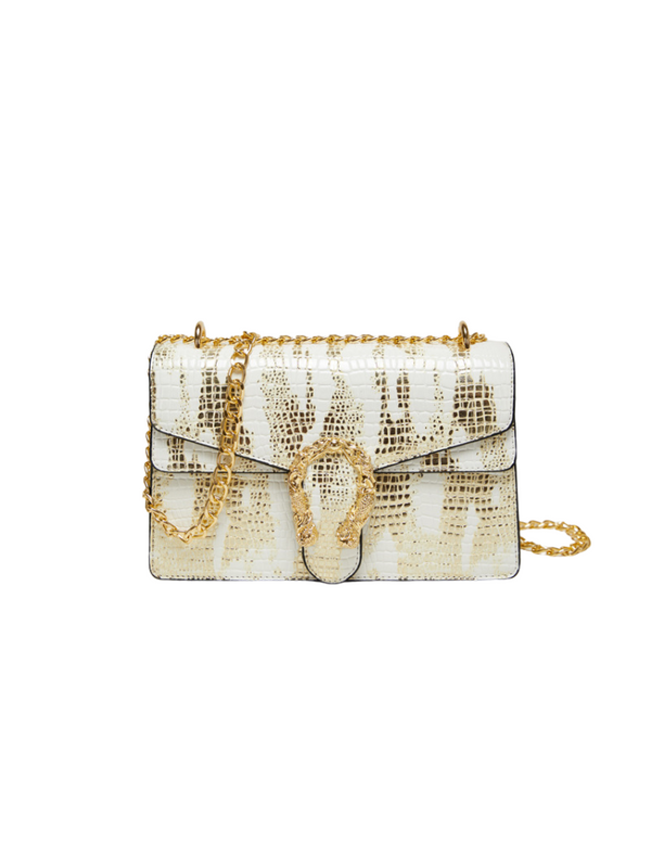 Bolso Efecto Reptil Blanco Ref. 1262
