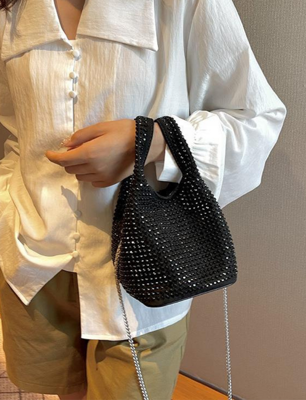 Bolso Mini Pedrería Negro Ref. 1333