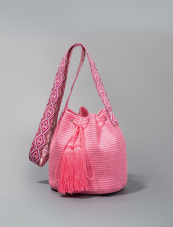 Bolso Artesanal Rosado Ref. 1404