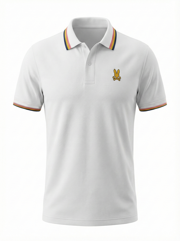 Camiseta 22342# Tipo Polo Blanca Para Hombre