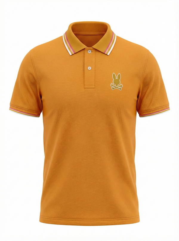 Camiseta 22342# Tipo Polo Naranjada Para Hombre