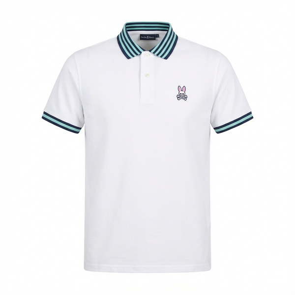 Camiseta 22347# Tipo Polo Blanca Para Hombre