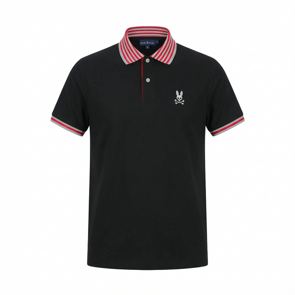 Camiseta 22347# Tipo Polo Negra Para Hombre