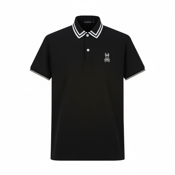 Camiseta 22361# Tipo Polo Negra Para Hombre
