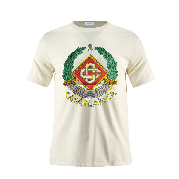 Camiseta 66783 Básica Estampada Crema Para Hombre