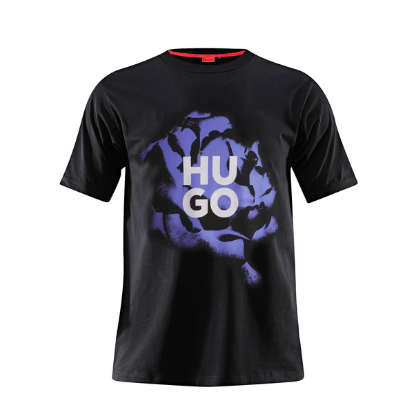 Camiseta 786643 Básica Estampada Negra Para Hombre