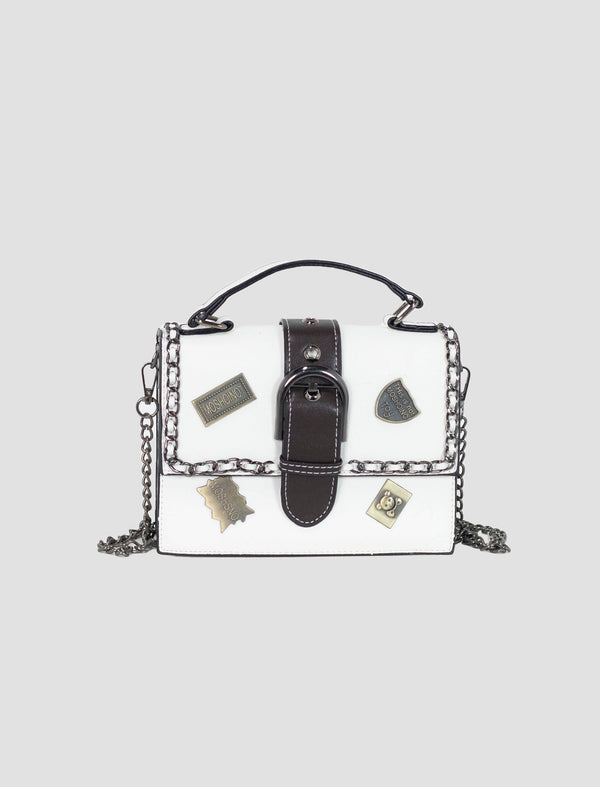 Bolso Apliques Blanco Ref. 098