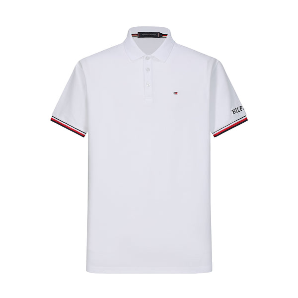 Camiseta TM005# Tipo Polo Blanca Para Hombre