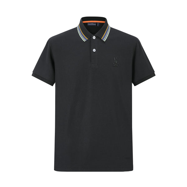Camiseta 22348# Tipo Polo Negra Para Hombre