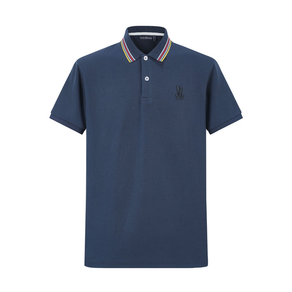 Camiseta 22348# Tipo Polo Azul Oscuro Para Hombre