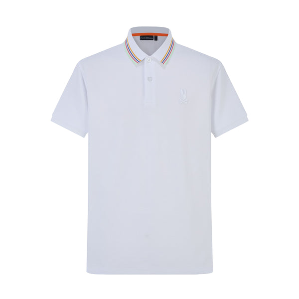 Camiseta 22348# Tipo Polo Blanca Para Hombre