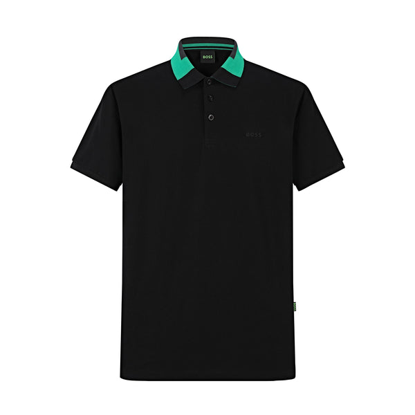 Camiseta BO213# Tipo Polo Negra Para Hombre
