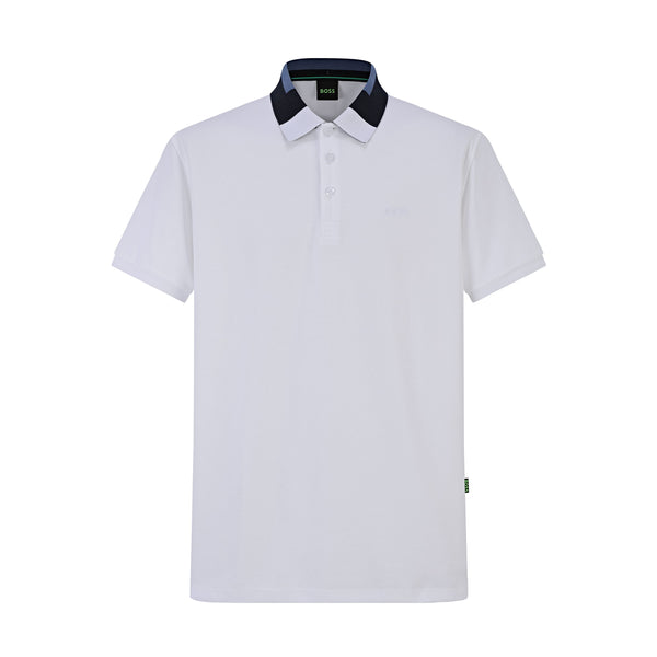 Camiseta BO213# Tipo Polo Blanca Para Hombre