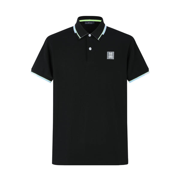 Camiseta 8287-8# Tipo Polo Negra Para Hombre