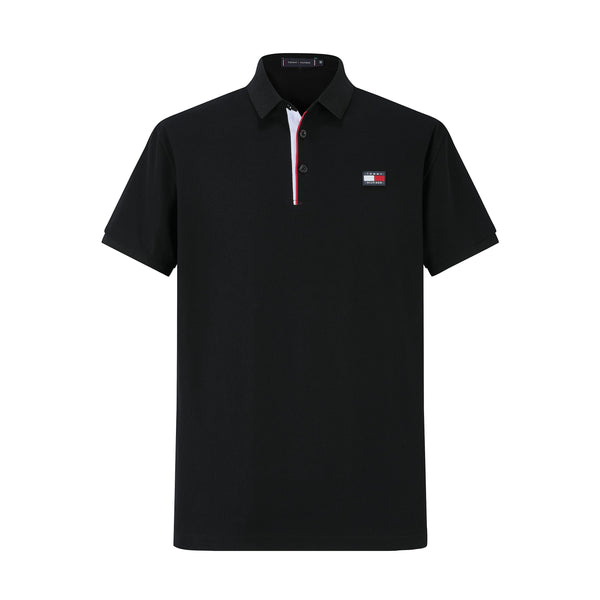Camiseta T369-8# Tipo Polo Negra Para Hombre