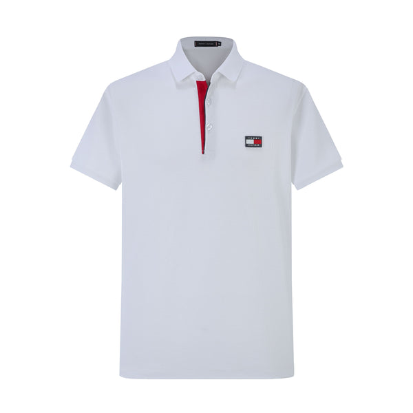 Camiseta T369-8# Tipo Polo Blanca Para Hombre