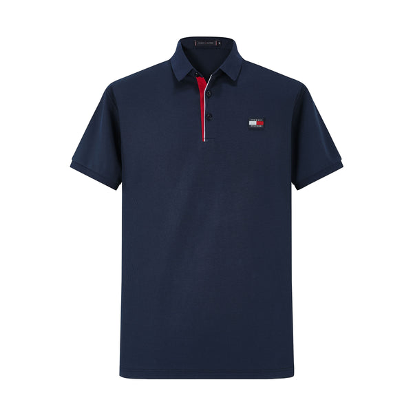 Camiseta T369-8# Tipo Polo Azul Oscuro Para Hombre