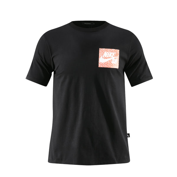 Camiseta 786633 Básica Estampada Negra Para Hombre