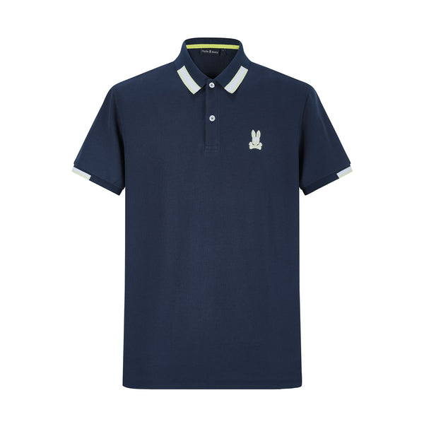 Camiseta 22464# Tipo Polo Azul Oscuro Para Hombre