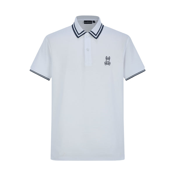 Camiseta 22361# Tipo Polo Blanca Para Hombre