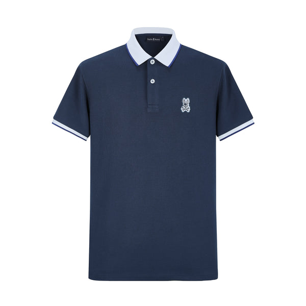 Camiseta 22377# Tipo Polo Azul Oscuro Para Hombre