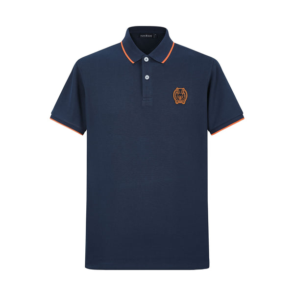 Camiseta 22369# Tipo Polo Azul Oscuro Para Hombre