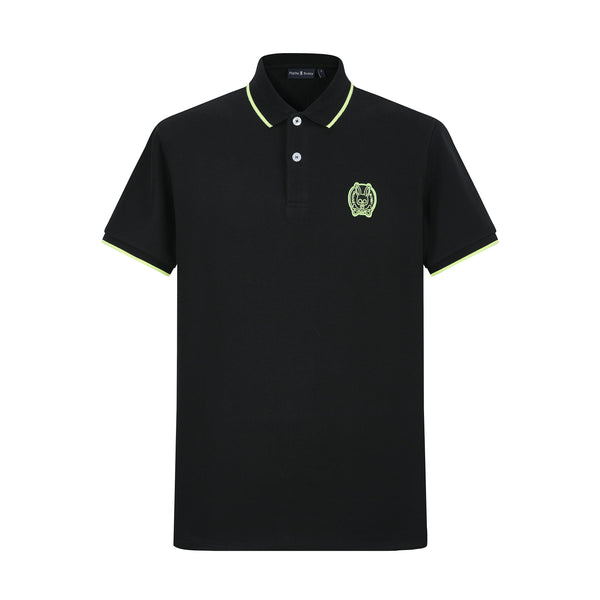 Camiseta 22369# Tipo Polo Negra Para Hombre