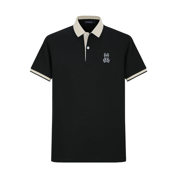 Camiseta 22368# Tipo Polo Negra Para Hombre
