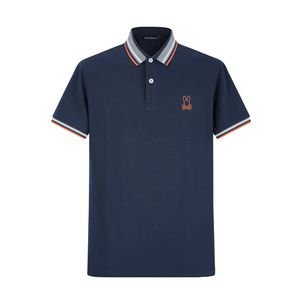 Camiseta 22365# Tipo Polo Azul Oscuro Para Hombre