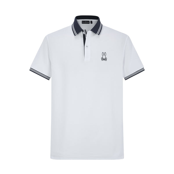 Camiseta 22366# Tipo Polo Blanca Para Hombre