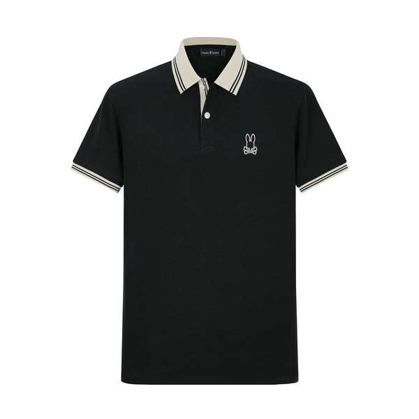 Camiseta 22366# Tipo Polo Negra Para Hombre