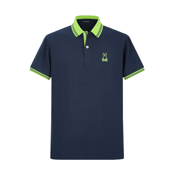 Camiseta 22366# Tipo Polo Azul Oscuro Para Hombre