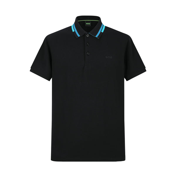 Camiseta 22381# Tipo Polo Negra Para Hombre