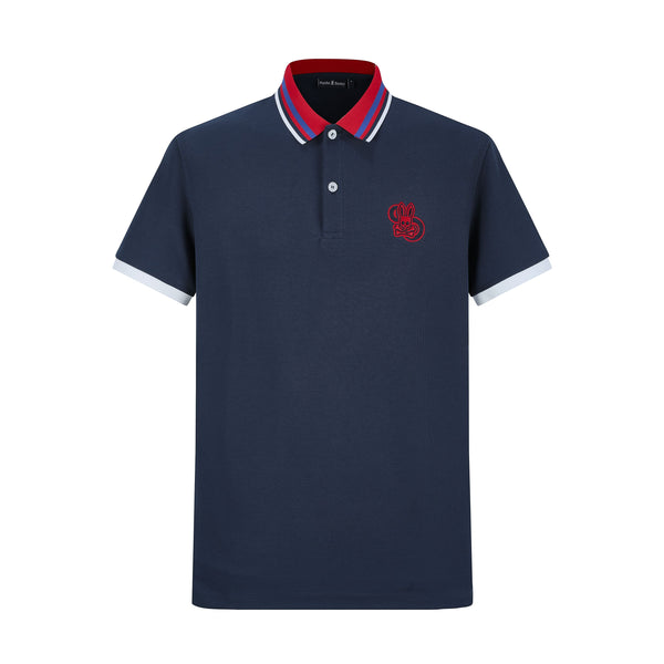 Camiseta 22466# Tipo Polo Azul Oscuro Para Hombre