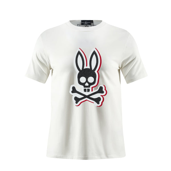 Camiseta 66609 Básica Estampada Blanca Para Hombre