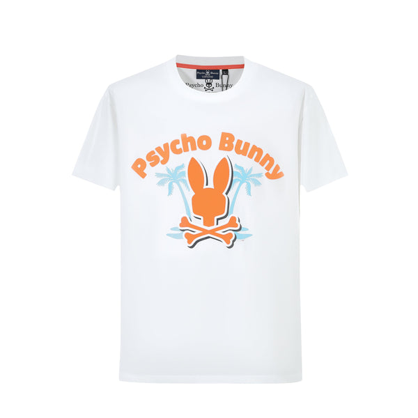 Camiseta 66610 Básica Estampada Blanca Para Hombre