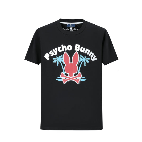 Camiseta 66610 Básica Estampada Negra Para Hombre