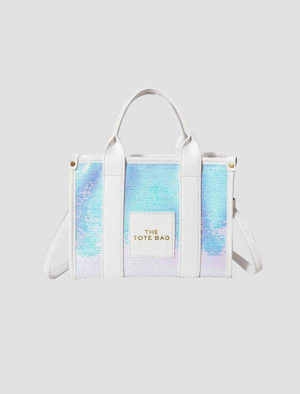 Bolso Tote Lentejuelas Blanco Ref. 948