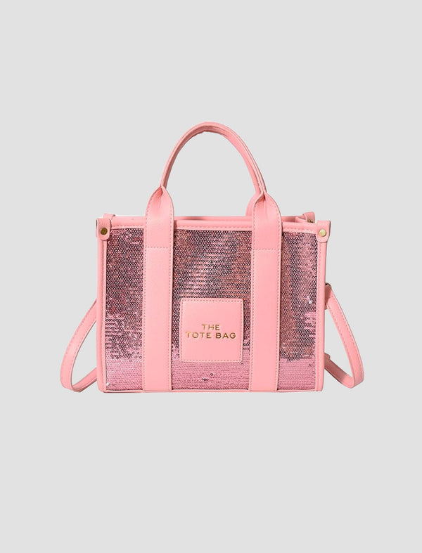 Bolso Tote Lentejuelas Rosado Ref. 948