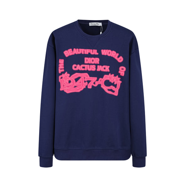 Buzo Oversize 568002 Azul Oscuro Cuello Redondo Para Hombres